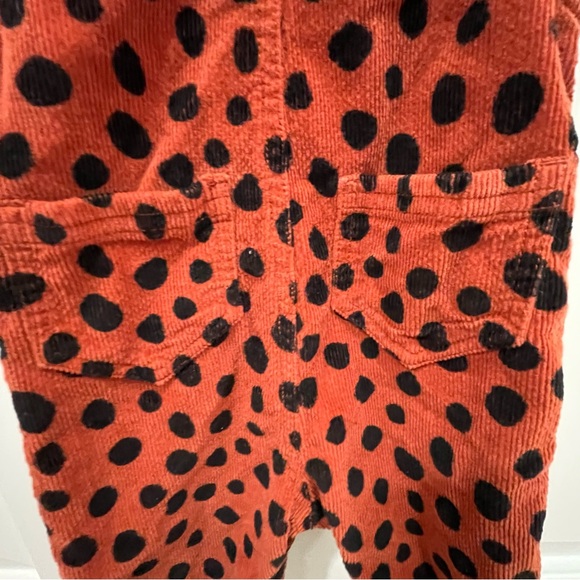 Hanna Anderson Corduroy Overalls. Animal print. Burnt Orange Size 12-18 Month - Picture 11 of 13